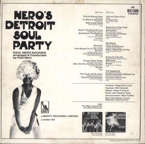 Paul Nero Nero's Detroit Soul Party vinyl LP album (LP record) UK 0YVLPNE737880