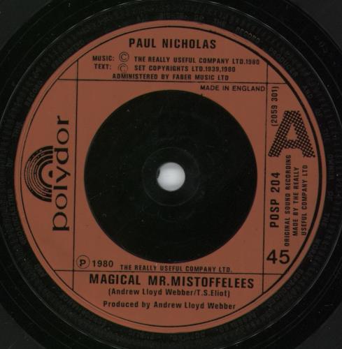 Paul Nicholas Magical Mr. Mistoffelees 7" vinyl single (7 inch record / 45) UK PN207MA515870