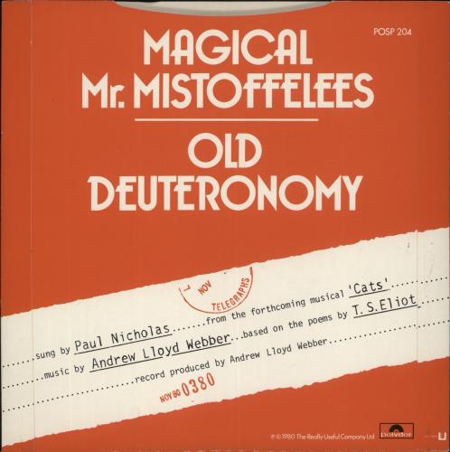Paul Nicholas Magical Mr. Mistoffelees 7" vinyl single (7 inch record / 45) UK PN207MA515870