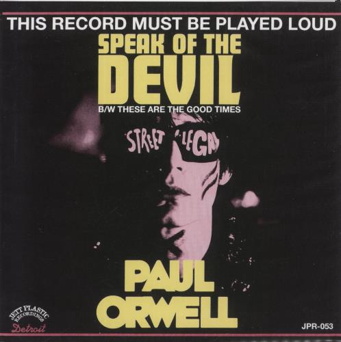 Paul Orwell Speak Of The Devil - Red Vinyl 7" vinyl single (7 inch record / 45) US QBY07SP883620