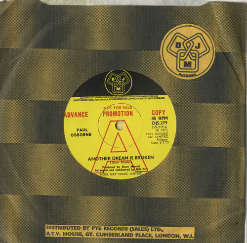 Paul Osborne Another Dream Is Broken 7" vinyl single (7 inch record / 45) UK PO-07AN469887