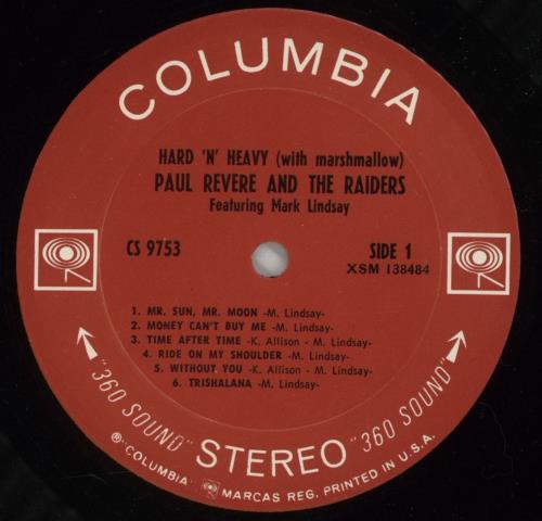 Paul Revere & The Raiders Hard 'n' Heavy (With Marshmallow) vinyl LP album (LP record) US PRVLPHA871699