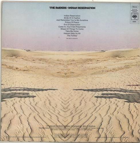 Paul Revere & The Raiders Indian Reservation vinyl LP album (LP record) UK PRVLPIN697698