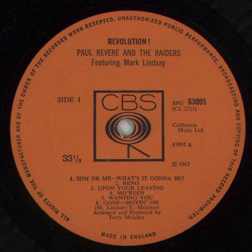 Paul Revere & The Raiders Revolution! vinyl LP album (LP record) UK PRVLPRE872868