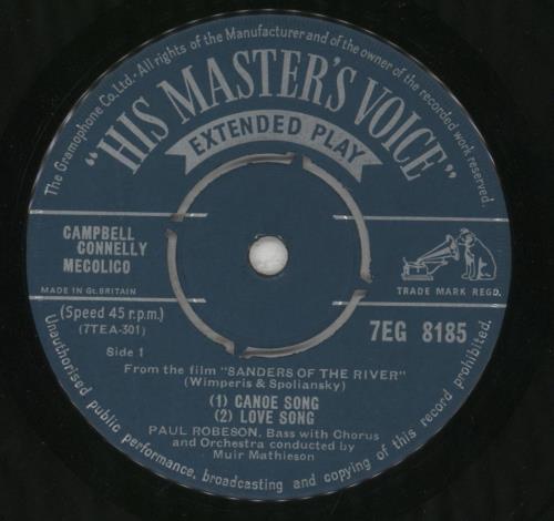 Paul Robeson Sanders Of The River 7" vinyl single (7 inch record / 45) UK PC807SA375488