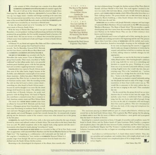 Paul Simon Graceland - 180gm - Stickered Shrink vinyl LP album (LP record) US PSILPGR833835