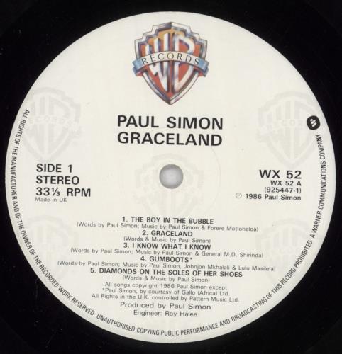 Paul Simon Graceland - 1st vinyl LP album (LP record) UK PSILPGR826763
