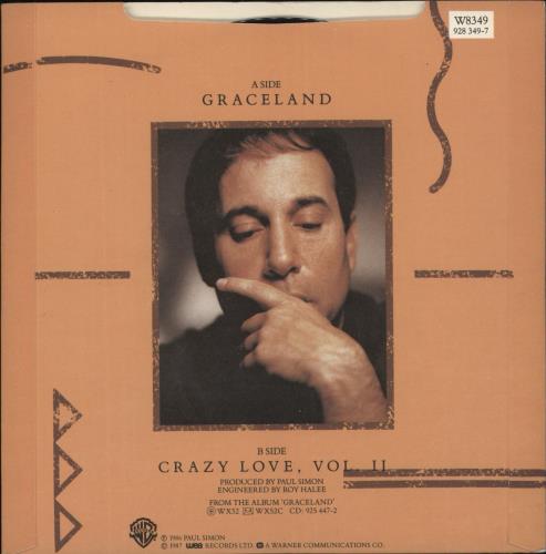 Paul Simon Graceland 7" vinyl single (7 inch record / 45) UK PSI07GR421139