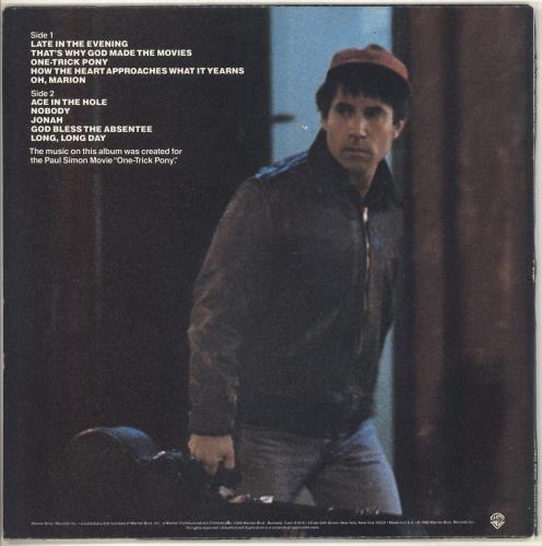 Paul Simon One Trick Pony vinyl LP album (LP record) US PSILPON707296