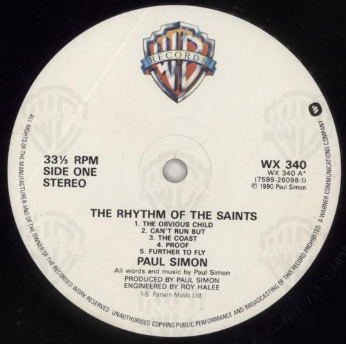 Paul Simon Rhythm Of The Saints vinyl LP album (LP record) UK PSILPRH362527