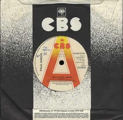 Paul Simon Slip Slidin' Away 7" vinyl single (7 inch record / 45) UK PSI07SL111498