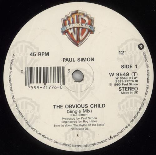 Paul Simon The Obvious Child 12" vinyl single (12 inch record / Maxi-single) UK PSI12TH654898