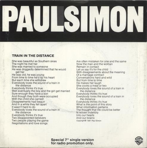 Paul Simon Train In The Distance 7" vinyl single (7 inch record / 45) UK PSI07TR106027