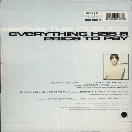 Paul Weller Above The Clouds - EX 7" vinyl single (7 inch record / 45) UK WEL07AB881652
