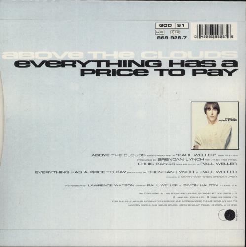 Paul Weller Above The Clouds 7" vinyl single (7 inch record / 45) UK WEL07AB34253