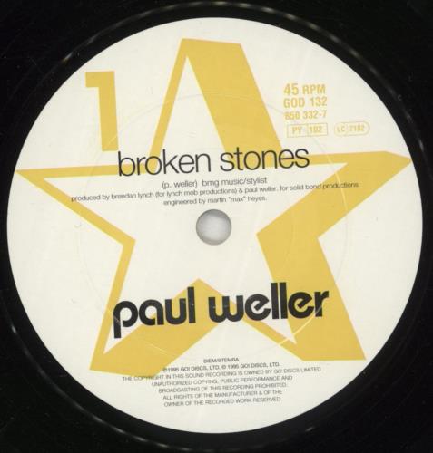 Paul Weller Broken Stones 7" vinyl single (7 inch record / 45) UK WEL07BR53676