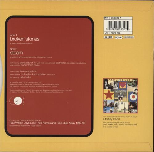 Paul Weller Broken Stones 7" vinyl single (7 inch record / 45) UK WEL07BR53676