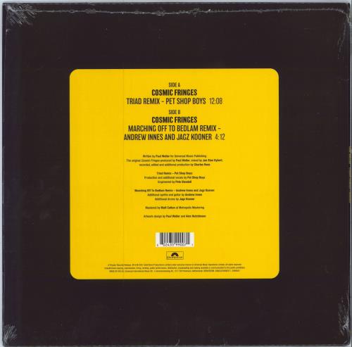 Paul Weller Cosmic Fringes - Remixes - Stickered 12" vinyl single (12 inch record / Maxi-single) UK WEL12CO785757