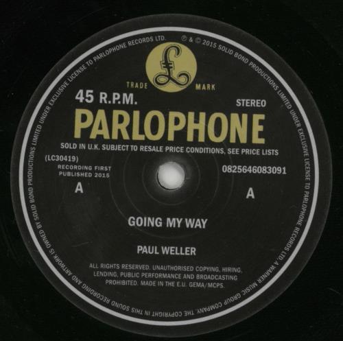 Paul Weller Going My Way 7" vinyl single (7 inch record / 45) UK WEL07GO637127