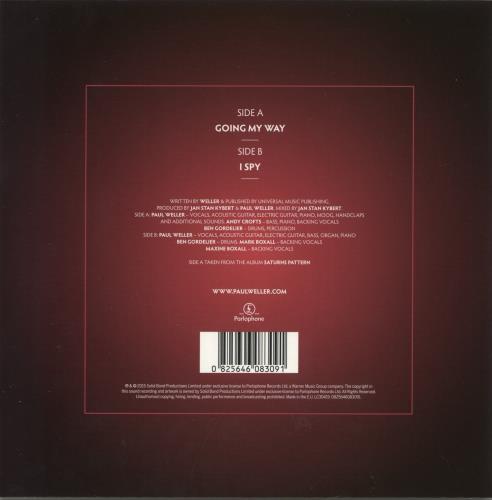 Paul Weller Going My Way 7" vinyl single (7 inch record / 45) UK WEL07GO637127