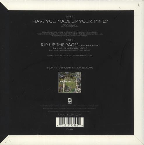 Paul Weller Have You Made Up Your Mind 7" vinyl single (7 inch record / 45) UK WEL07HA434142