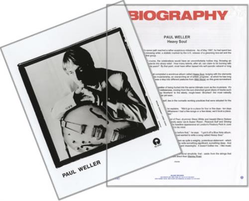 Paul Weller Heavy Soul media press pack US WELPPHE101334