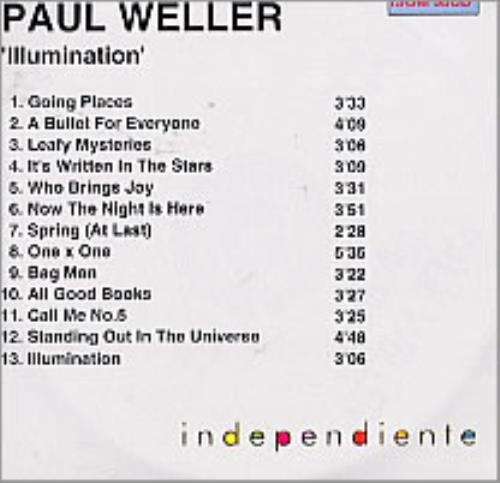 Paul Weller Illumination CD-R acetate UK WELCRIL221412