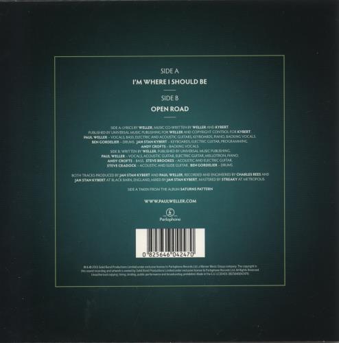 Paul Weller I'm Where I Should Be 7" vinyl single (7 inch record / 45) UK WEL07IM864332