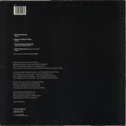 Paul Weller Into Tomorrow - EX 12" vinyl single (12 inch record / Maxi-single) UK WEL12IN133020