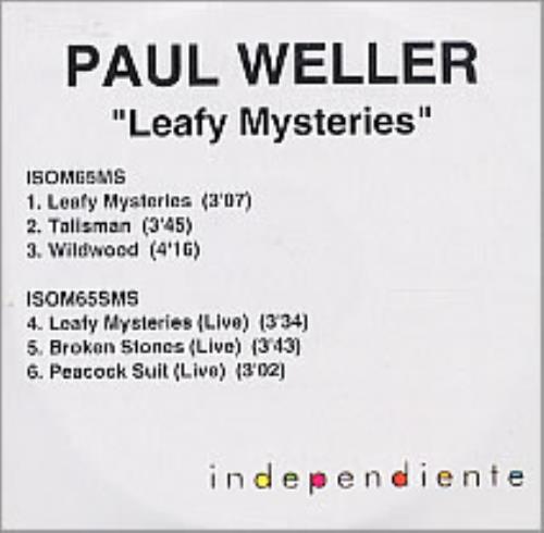 Paul Weller Leafy Mysteries CD-R acetate UK WELCRLE236322