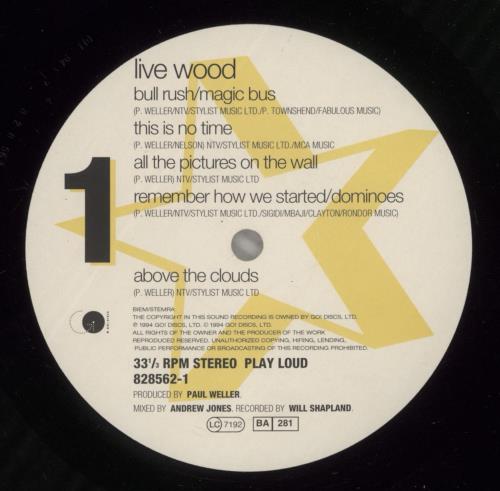 Paul Weller Live Wood 2-LP vinyl record set (Double LP Album) UK WEL2LLI114292