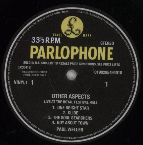 Paul Weller Other Aspects: Live At The Royal Festival Hall + DVD 3-LP vinyl record set (Triple LP Album) UK WEL3LOT809040