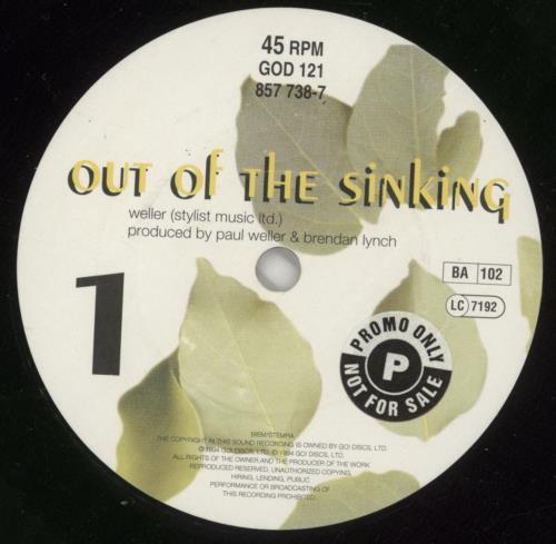 Paul Weller Out Of The Sinking - Promo 7" vinyl single (7 inch record / 45) UK WEL07OU866630