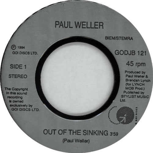 Paul Weller Out Of The Sinking 7" vinyl single (7 inch record / 45) UK WEL07OU638842
