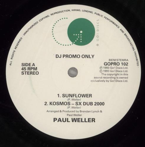 Paul Weller Sunflower 12" vinyl single (12 inch record / Maxi-single) UK WEL12SU21801