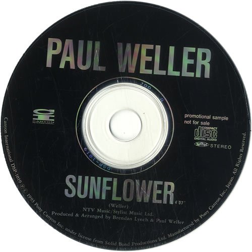 Paul Weller Sunflower CD single (CD5 / 5") Japanese WELC5SU48372