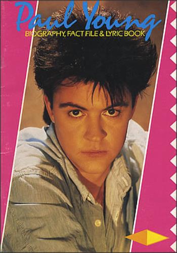 Paul Young Biography, Fact Files & Lyric Book tour programme UK PYOTRBI370703