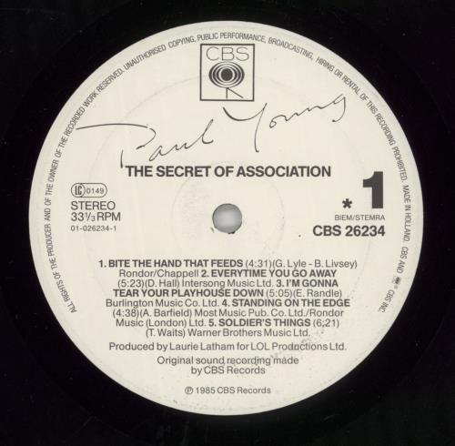 Paul Young The Secret Of Association - Stickered sleeve vinyl LP album (LP record) UK PYOLPTH668160