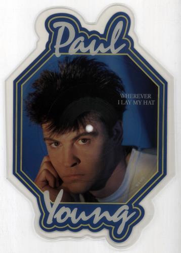 Paul Young Wherever I Lay My Hat shaped picture disc (picture disc vinyl record) UK PYOSHWH42701