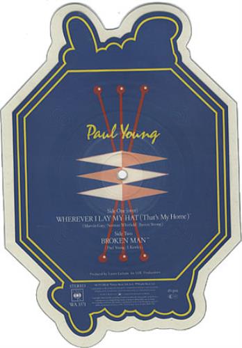 Paul Young Wherever I Lay My Hat shaped picture disc (picture disc vinyl record) UK PYOSHWH42701