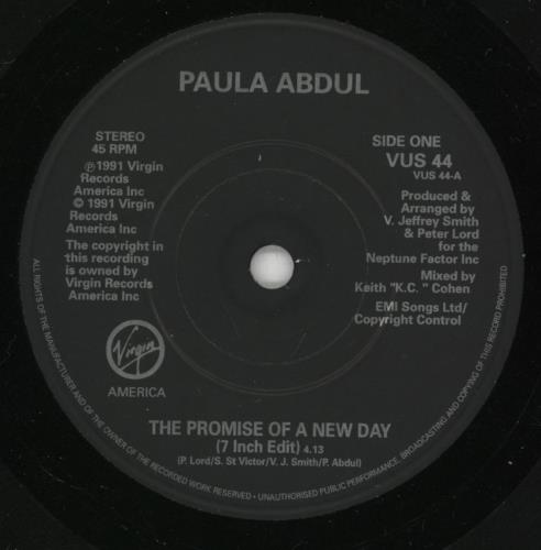 Paula Abdul The Promise Of A New Day 7" vinyl single (7 inch record / 45) UK ABD07TH242332