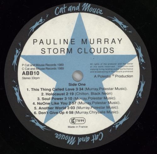 Pauline Murray Storm Clouds vinyl LP album (LP record) UK URYLPST864268