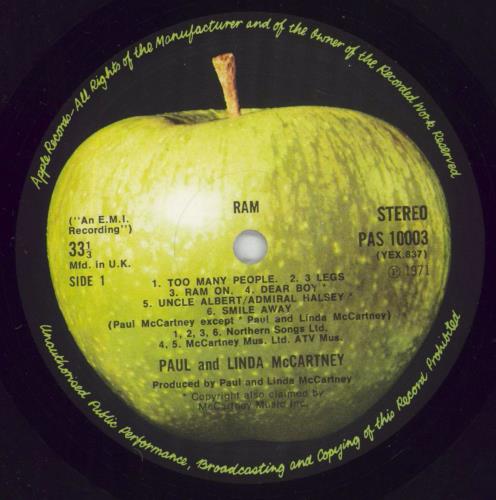 Paul McCartney and Wings Ram 1st EX UK vinyl LP album (LP record) (423623)