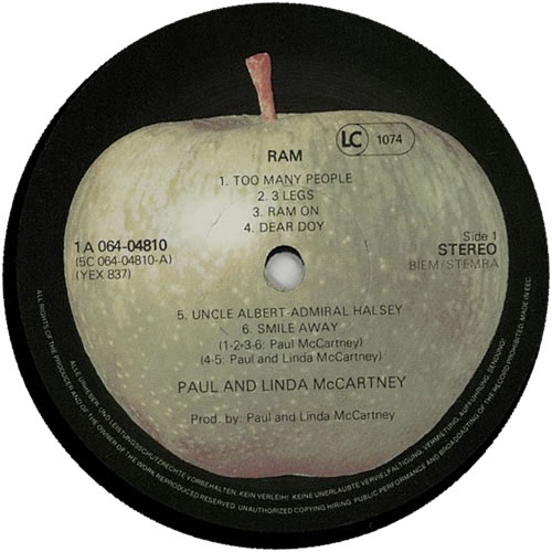 Paul McCartney and Wings Ram Dutch vinyl LP album (LP record) (624933)