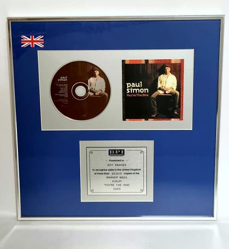 Paul Simon You're The One award disc UK PSIAWYO184446