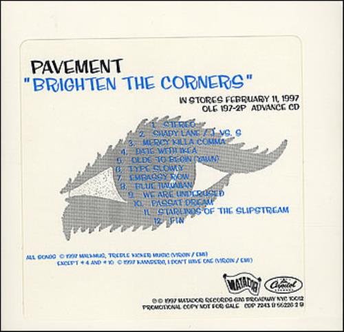 Pavement Brighton The Corners CD album (CDLP) US PMTCDBR379608