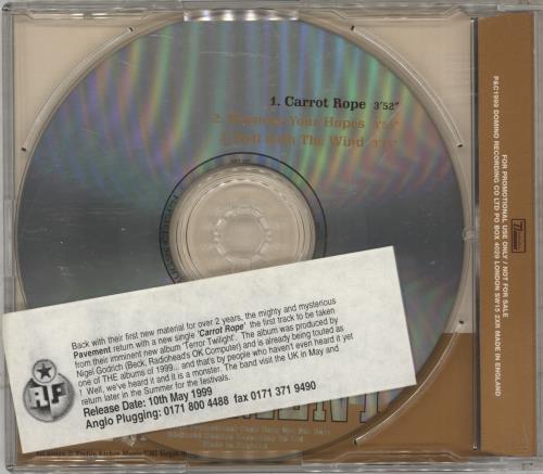 Pavement Carrot Rope CD single (CD5 / 5") UK PMTC5CA135045