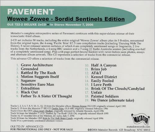 Pavement Wowee Zowee - Sordid Sentinels Edition CD album (CDLP) US PMTCDWO406790