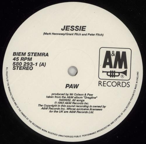 Paw Jessie 12" vinyl single (12 inch record / Maxi-single) UK PAW12JE868371