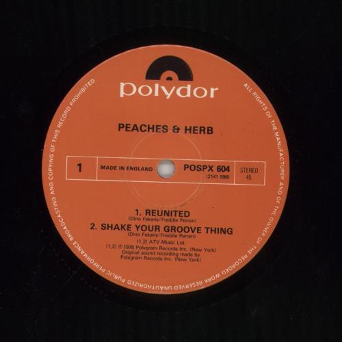 Peaches & Herb Reunited 12" vinyl single (12 inch record / Maxi-single) UK PF912RE859245